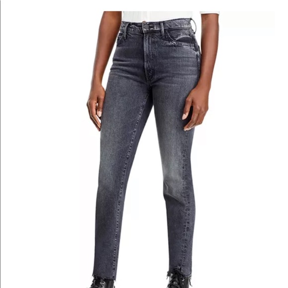 MOTHER Denim - MOTHER Women’s Size 26 “High Waisted Rascal Ankle Snippet” Fray Gray Denim Jean